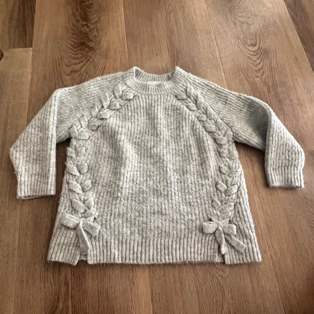 Zara kids gray Cable Knit Sweater